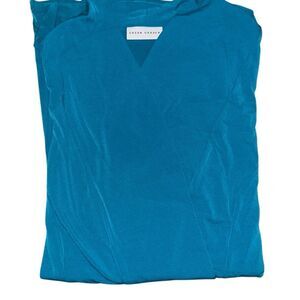 Susan Graver Women 3X Liquid Knit Long Sleeve Cardigan Teal Cascading Front NWT‎